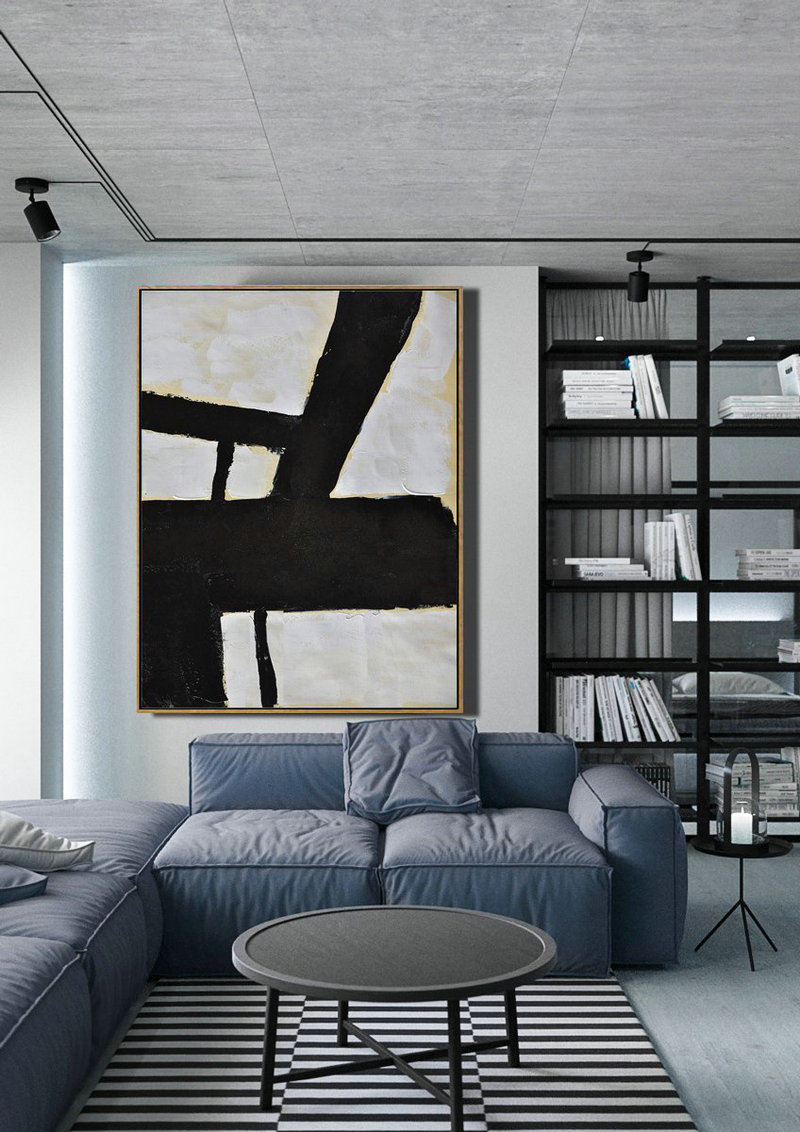 Hand Painted Extra Large Abstract Painting,Minimalist Painting On Canvas, Palette Knife Vertical Minimal Art - Original Art Acrylic Painting